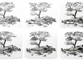 黑白画手绘插画 插画图片黑白简单-求图-黑白手绘插画的步骤