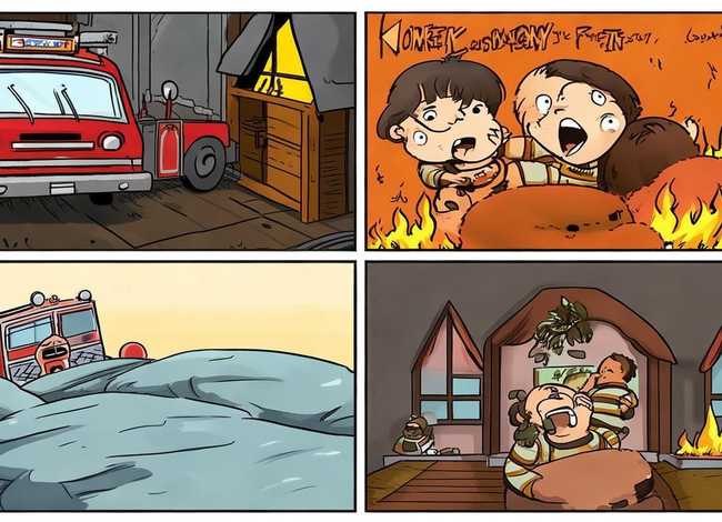 儿童故事大全睡前漫画,四格漫画《紧急救火》讲了一个什么养的故事,有什么启发 儿童故事大全睡前漫画,四格漫画《紧急救火》讲了一个什么养的故事,有什么启发