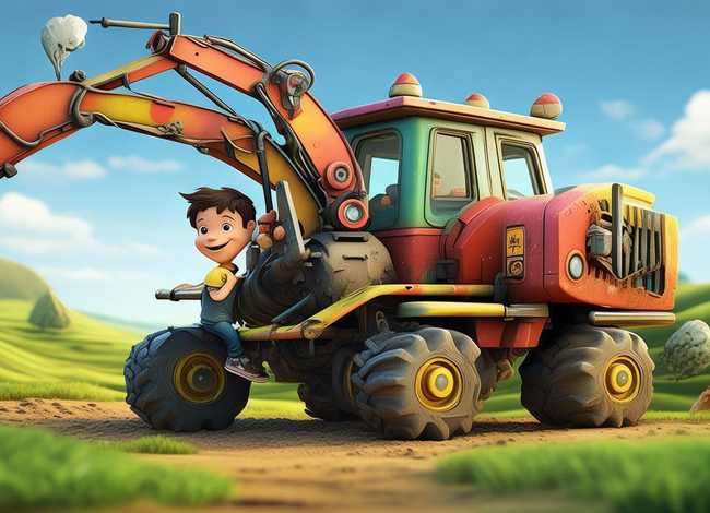 挖土机幼儿故事 - 迈克马力甘和他的蒸汽挖土机内容简介