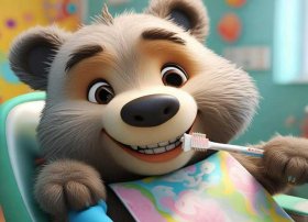 不刷牙的小熊图片，小班语言教案-小熊拔牙