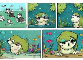 六格简笔画连环画小故事；小蝌蚪找妈妈连环画(简笔画)