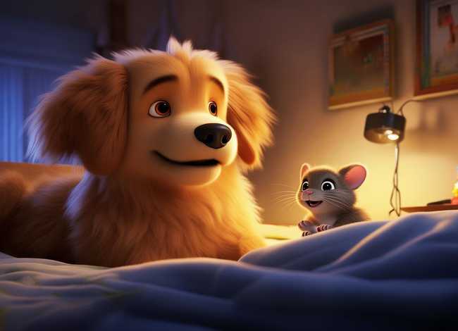 米粒有故事；淘淘狗和小老鼠米粒的睡前故事