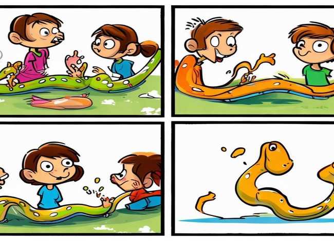 成语故事四格儿童画；画蛇添足的故事怎么画