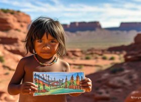 印第安人儿童绘画（谢伊峡谷纳瓦霍人的战争）