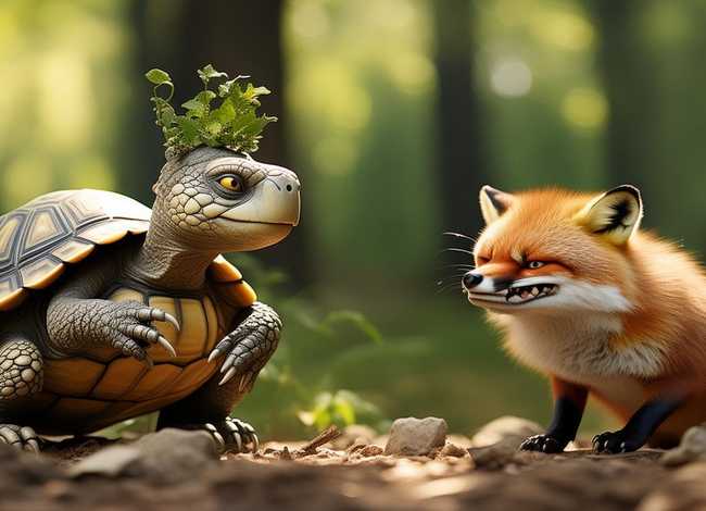 乌龟斗狐狸儿童故事、聪明的乌龟故事主要写了什么