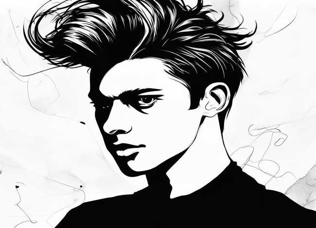 男生插画黑白图片大全；不会烂大街的小众男生头像