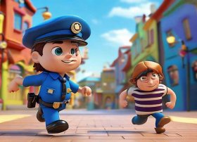 儿童警察抓小偷故事；求一部动画片,警察抓小偷