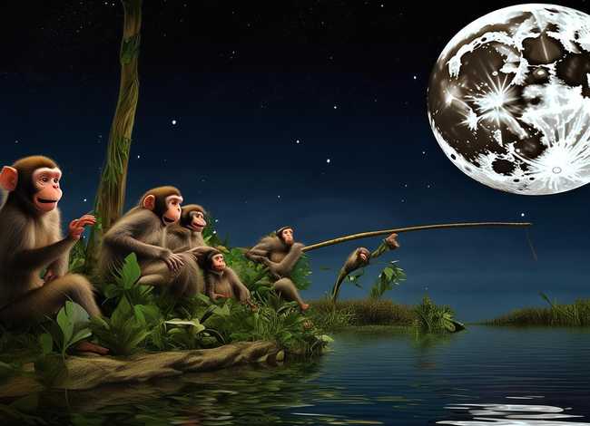 猴子的故事睡前故事 - 猴子捞月亮睡前故事