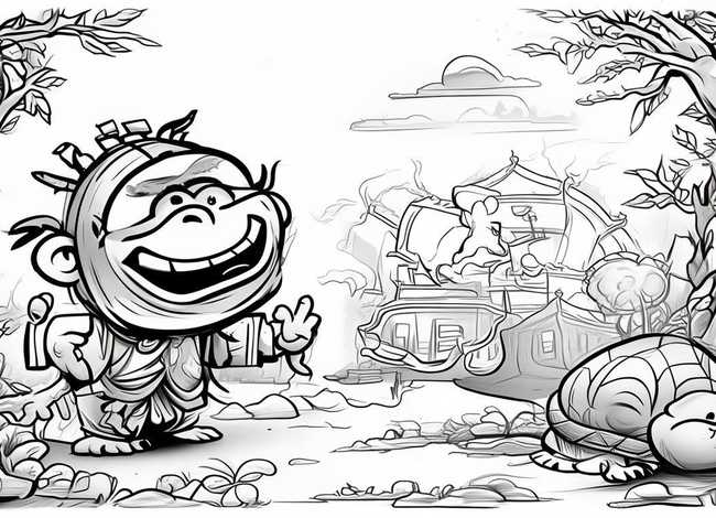 儿童故事插画简笔画黑白，西游记的插画简笔画-西游记的画怎么画