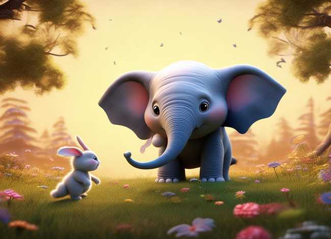 小兔和大象的故事 - 大象和小兔童话故事 小兔和大象的故事 - 大象和小兔童话故事