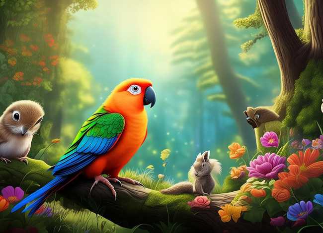 小鹦鹉的故事、短篇童话故事200字-小鹦鹉的森林