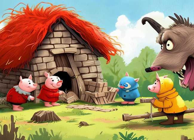 英语童话故事绘本，【英语绘本】三只小猪的故事