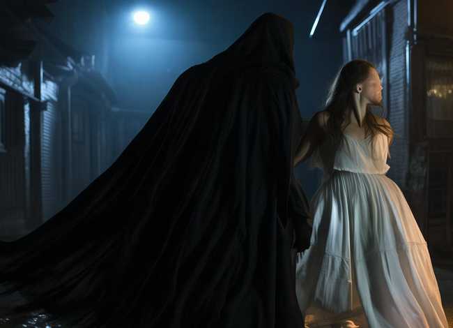 自创绑架美女的故事；美女被黑衣人抓走剧情