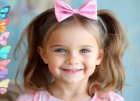 儿童蝴蝶结的扎发、小女孩头发怎么扎好看求图片指导