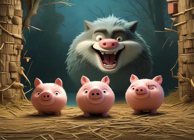 三只小猪和狼儿童故事，谁知道三只小猪和一只大灰狼的故事急要