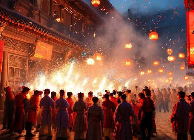 放鞭炮故事图片;春节放鞭炮的传说来历 放鞭炮故事图片;春节放鞭炮的传说来历