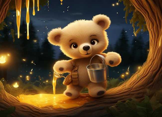听小熊的故事睡前故事 - 小熊采蜂蜜睡前故事