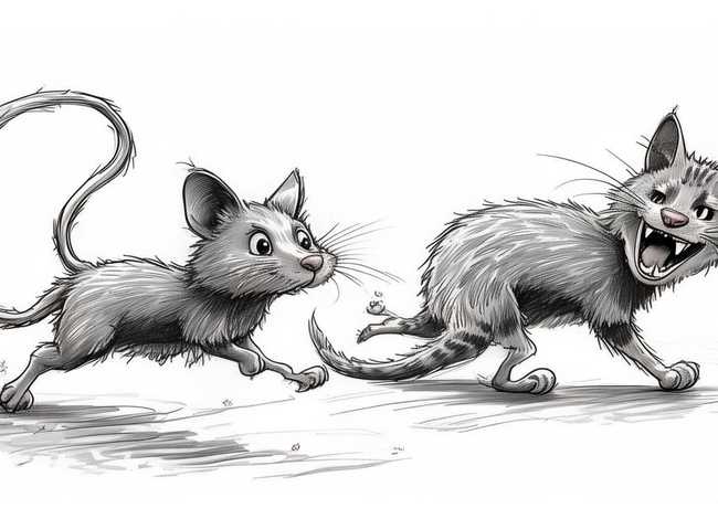 儿童故事猫和老鼠画（简笔画  汤姆猫和杰瑞鼠）
