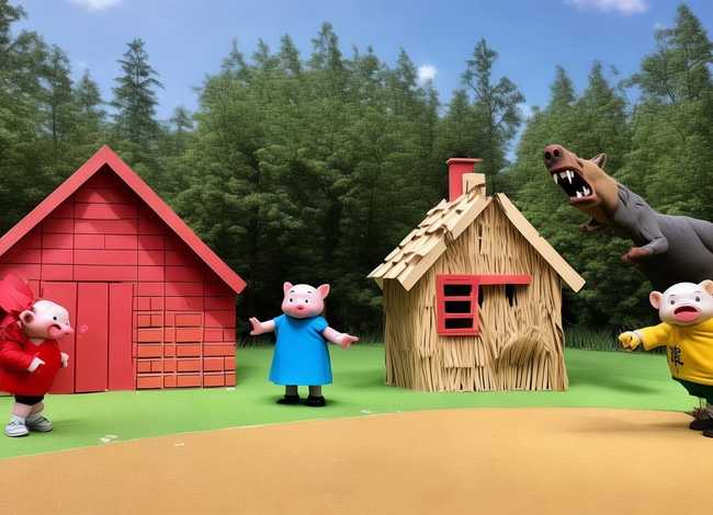 多角色幼儿故事表演;中班故事教案-三只小猪 多角色幼儿故事表演;中班故事教案-三只小猪