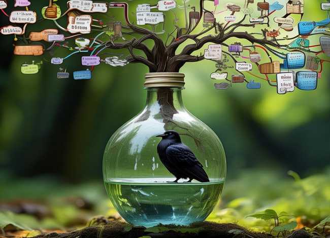 瓶子里的故事怎么画（乌鸦喝水思维导图怎么画）