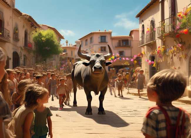 西班牙小镇儿童故事、公牛历险记,一个很温馨的故事
