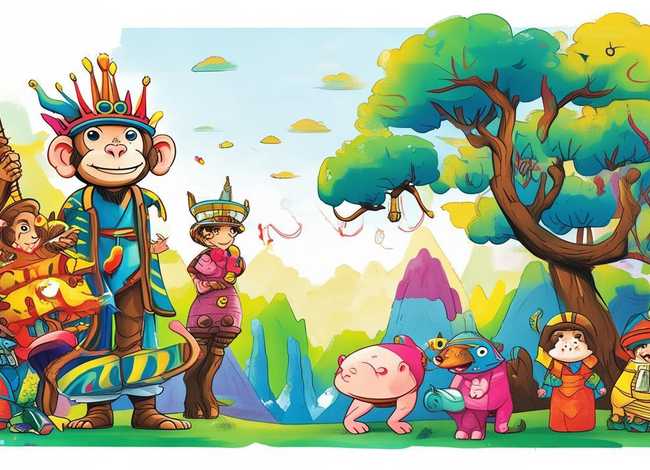 西游记故事情节儿童画；西游记简笔插画-西游记的儿童画怎么画