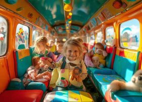 民间故事儿童画，公交车上的儿童画,有哪些吸引孩子的亮点