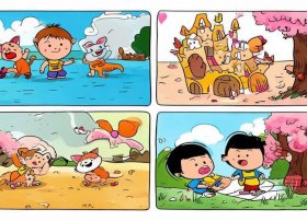 儿童漫画故事100篇图片，四格成语图画故事图片大全