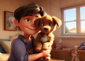 儿童故事三只小狗的故事 大头儿子的简短小故事 买回家来的小狗的故事