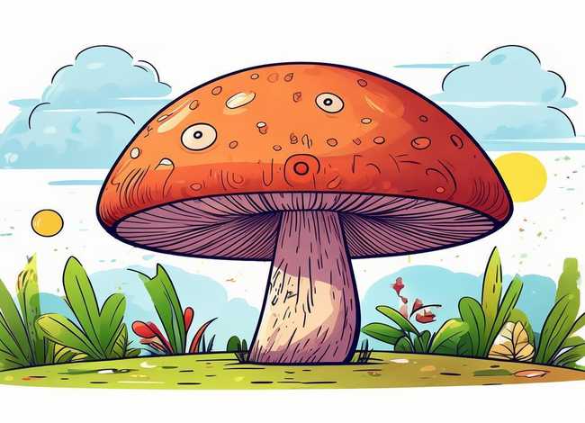 蘑菇绘本故事插画（彩色蘑菇简笔画插画-简笔画蘑菇怎么画）