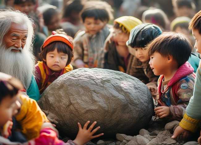 儿童成语故事图片、听愚公移山的故事图片大全