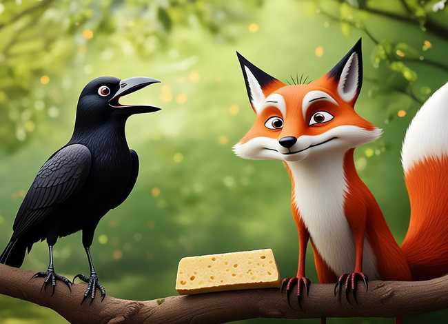 讲故事乌鸦和狐狸；《狐狸和乌鸦》的故事缩写