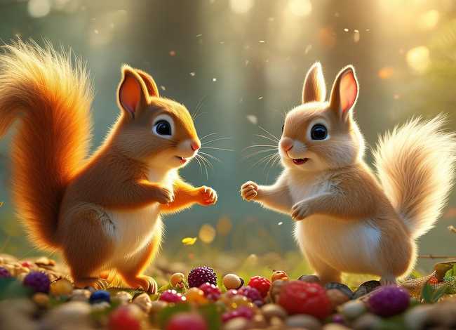 儿童故事大尾巴松鼠小尾巴兔（最好吃的儿童故事）