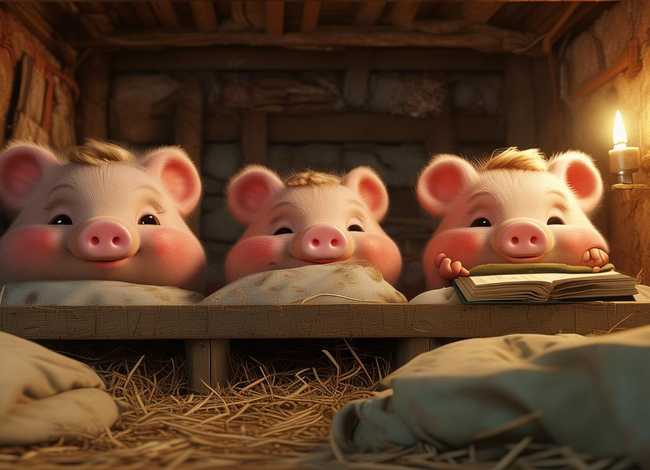 一家人睡前故事，三只小猪睡前故事