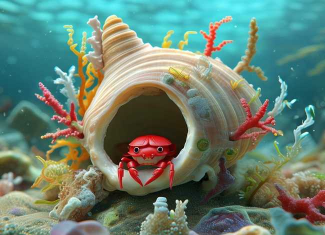 小海螺绘本故事、儿童小故事-寄居蟹的房子 小海螺绘本故事、儿童小故事-寄居蟹的房子