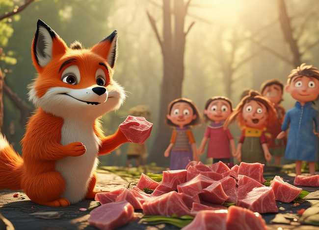 儿童寓言故事狐狸分肉，寓言故事中带狐狸俩字儿的寓言故事