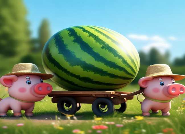 儿童书大西瓜的故事 儿童小故事两只小猪买西瓜