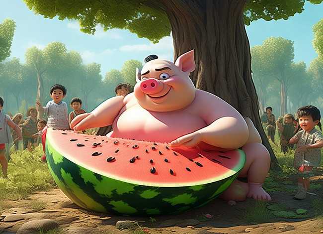 猪八戒吃西瓜儿童故事完整版；猪八戒吃西瓜的故事
