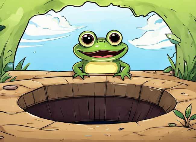 少儿成语故事简笔画；儿童简笔画-井底之蛙,了解成语的寓意和掌握绘画技巧