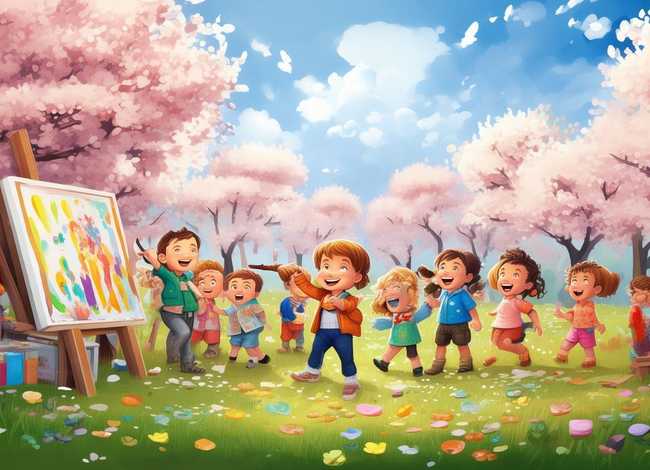 儿童春天的故事绘画作品;大班绘画活动《春天来了》 儿童春天的故事绘画作品;大班绘画活动《春天来了》