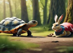 英语龟兔赛跑故事、龟兔赛跑英语故事