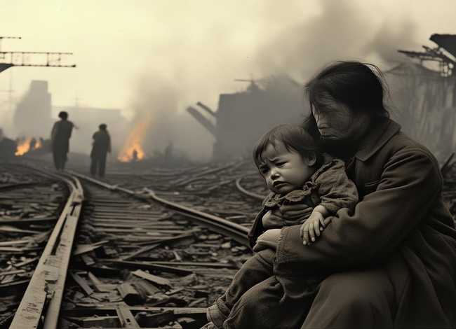 战争中的儿童惨状、1937年8月28日本侵略者轰炸上海的火车站 战争中的儿童惨状、1937年8月28日本侵略者轰炸上海的火车站