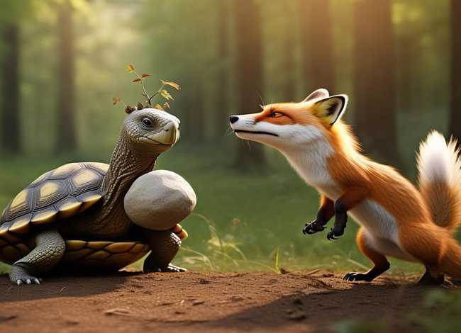 乌龟斗狐狸儿童故事、聪明的乌龟故事主要写了什么
