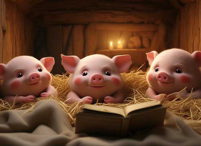 一家人睡前故事，三只小猪睡前故事