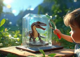 恐龙化石幼儿作品；200字恐龙变化石的故事,怎么写