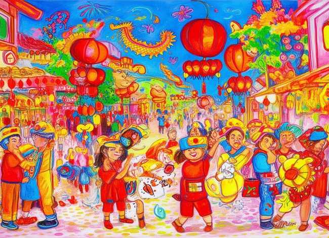 元宵节儿童画 - 闹元宵儿童画的画法 元宵节儿童画 - 闹元宵儿童画的画法