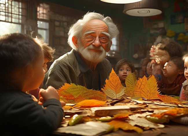 叶子的故事幼儿园 - 幼儿园大班语言《老爷爷和小树林》听课记录及反思