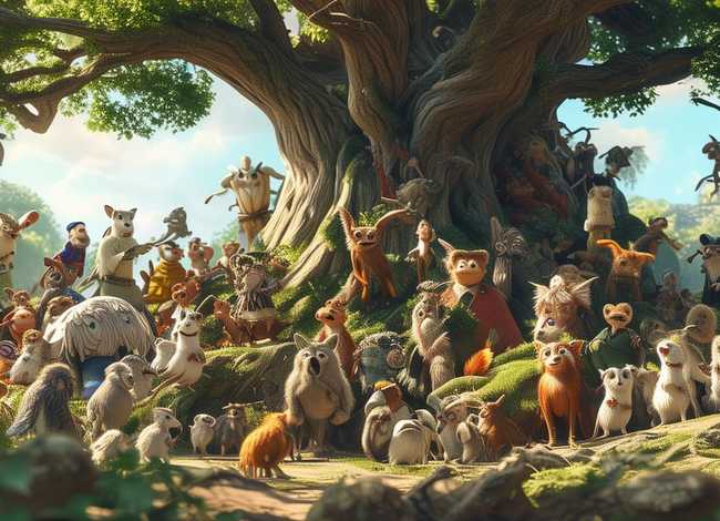 适合多角色表演的故事 - 角色多的寓言故事,急用!