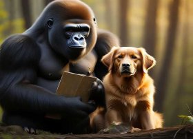 猩猩和狗的故事 - 日本那个猩猩和一只狗的故事是什么来着