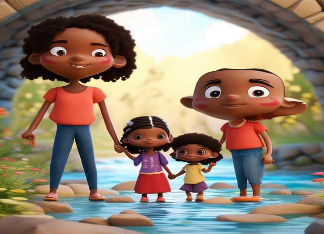 《一家人》儿童故事绘本 - 桥下一家人插图画家 《一家人》儿童故事绘本 - 桥下一家人插图画家